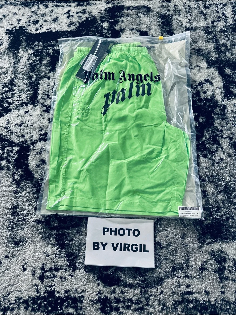 Palm Angels Neon Green Logo Swim Trunks All Sizes Available 100% Authentic